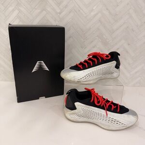 Adidas Anthony Edwards 1 Low Basketball Shoes Mens 8.5 Black Red With Box